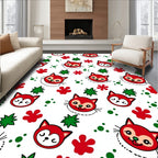 Cute Red Fox Faces Whimsical Scatter Rug