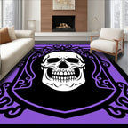 Purple Black Skull Emblem Rug
