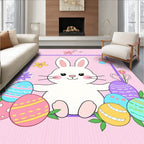 Cute Bunny With Easter Eggs Rug