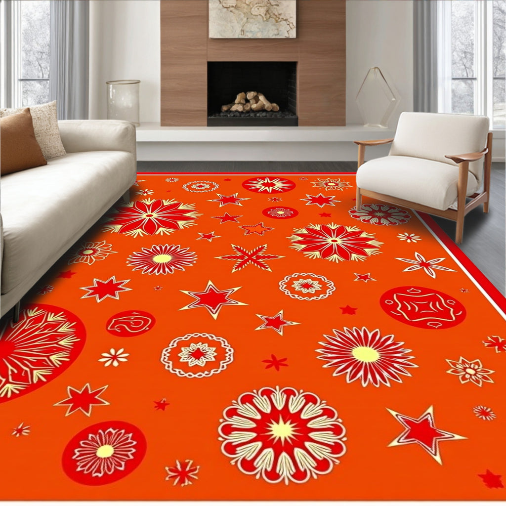 Crimson Stars Medley Rug