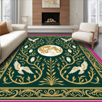 Enchanted Forest Moon Owl Dove Rug