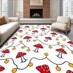 Red Spotted Mushroom String Lights Rug