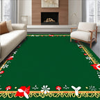 Emerald Green Red White Gilded Frame Rug