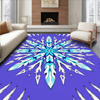 Purple Aqua Ice Floral Medallion Rug
