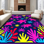 Bright Pink Sea Turtle Coral Scene Rug