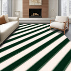 Emerald Cream Diagonal Stripe Rug