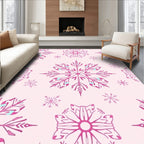 Pink Snowflake Winter Wonder Rug