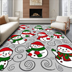 Merry Snowman Garland Whimsical Snowmen Rug
