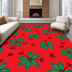 Festive Red Holly Berry Garland Rug