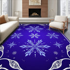 Deep Blue Snowflake Scatter Rug