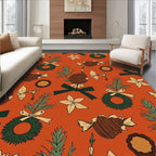 Holiday Wreath and Candy Collage Rug
