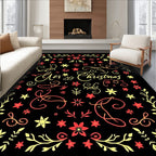 Festive Red Yellow Floral Borders Rug