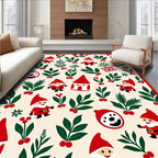 Whimsical Red Gnome Berry Garland Rug