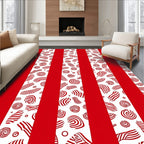 Red White Candy Stripe Circus Visual Rug