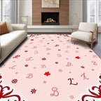Crimson Floral Monogrammed Lattice Rug