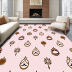 Brown Abstract Ornate Medallion Rug