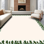 Green Leaf Vine Border Rug