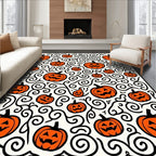 Orange Jack O Lantern Swirls Rug