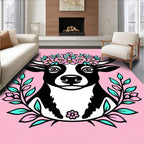 Pink Cow Floral Crown Meadow Rug