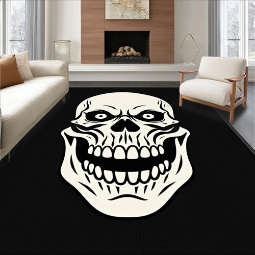Black and White Scary Skull Rug