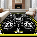 Bold Yellow Black Starburst Adornment Rug