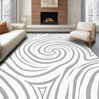 Modern Gray Swirl Triangles Rug