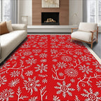 Crimson Snow Flake Branches Rug