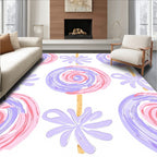 Sweet Pink Lavender Swirl Lollipop Rug