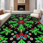 Vibrant Festive Floral Medallion Rug