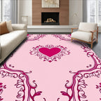 Crimson Heart Floral Border Rug
