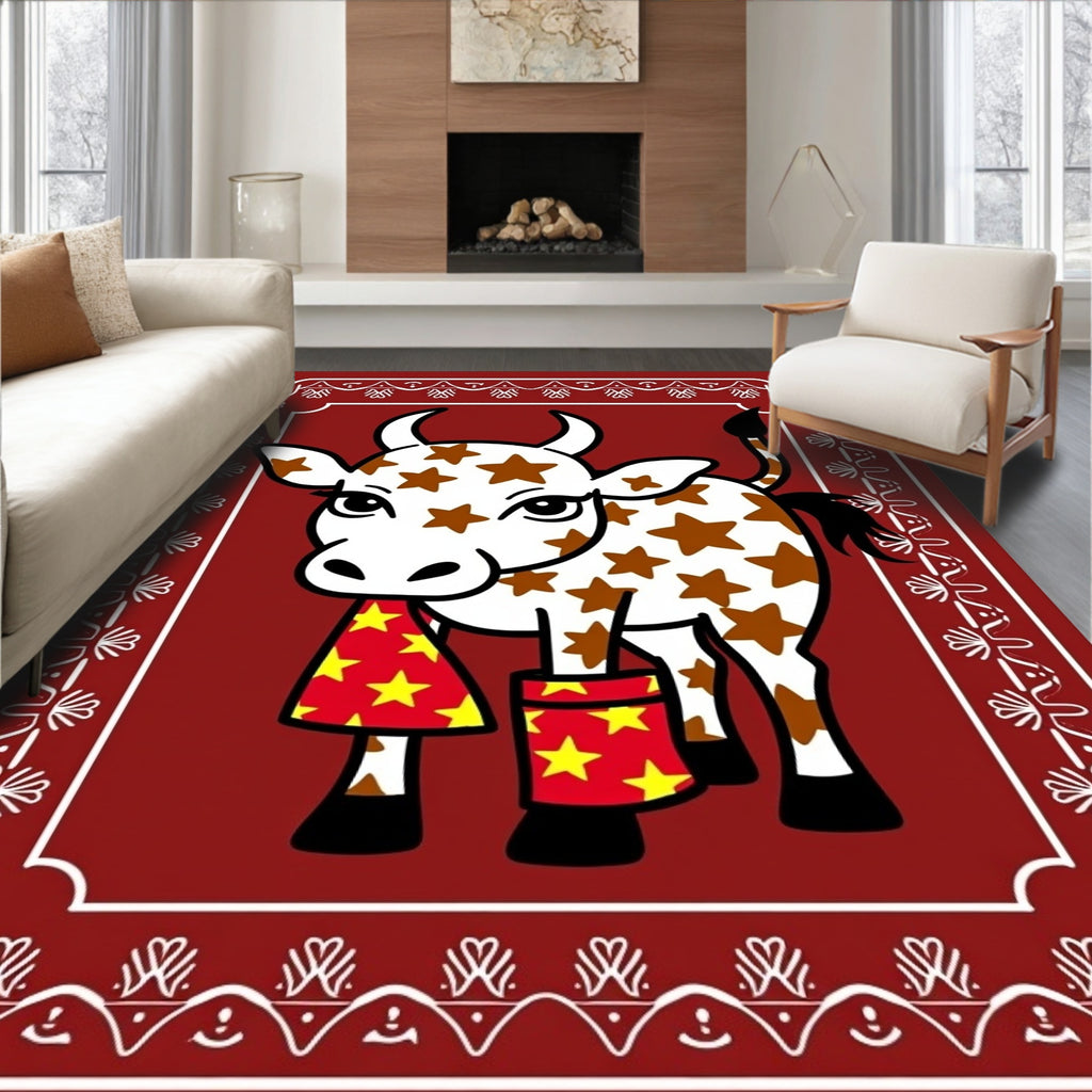 Whimsical Cow Whimsical Stars Rug