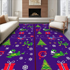 Festive Holiday Sleigh Christmas Trees Rug