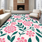Pink Floral Branch Garden Rug