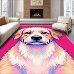 Vibrant Dog Portrait Pop Art Rug