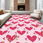 Pink Hearts And Scarlet Accents Rug