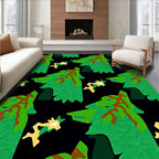 Whimsical Green Forest Creatures Rug