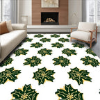 Dark Green Floral Starburst Rug