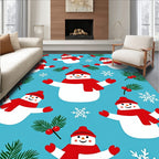 Joyful Snowman Christmas Holly Frolic Rug