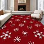 Crimson Winter Ice Crystal Scatter Rug
