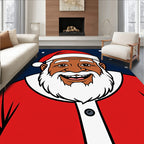 Festive Black Santa Claus Holiday Rug