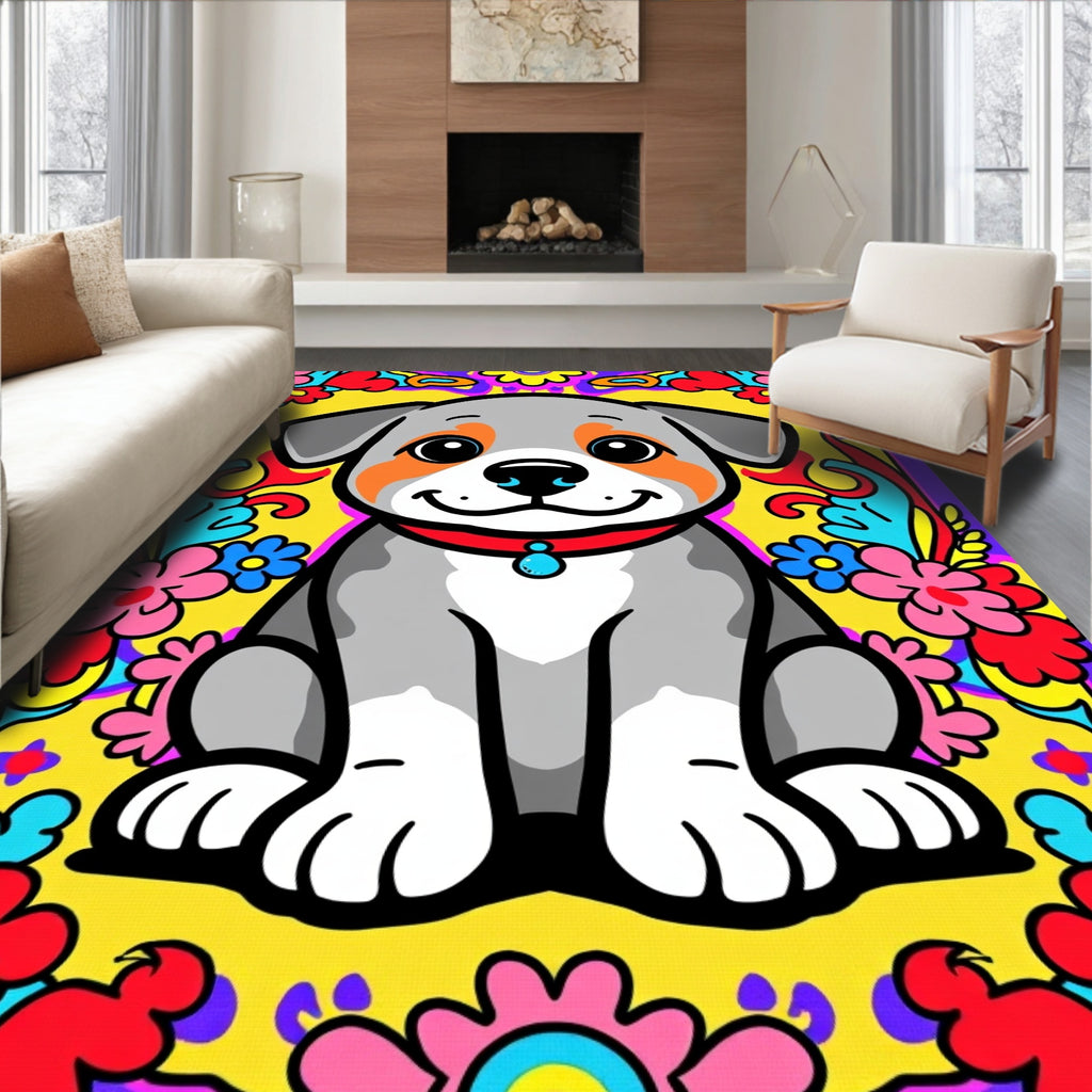 Psychedelic Puppy Floral Vibrance Rug