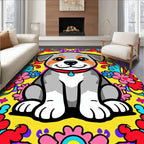 Psychedelic Puppy Floral Vibrance Rug