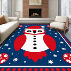 Red Snow Owl Winter Celebration Rug