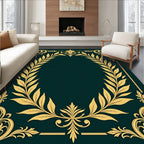 Gold Leaf Laurel Frame Rug