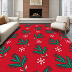 Crimson Evergreen Snow Flurry Rug