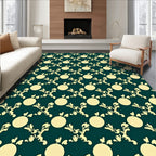 Cream Yellow Floral Vine Medallion Rug