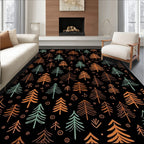Rustic Amber Forest Trees Rug