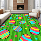 Vibrant Spring Easter Egg Stripes Rug