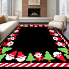 Christmas Gnomes and Trees Border Rug