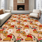 Whimsical Gingerbread Candy Cane Friends Rug